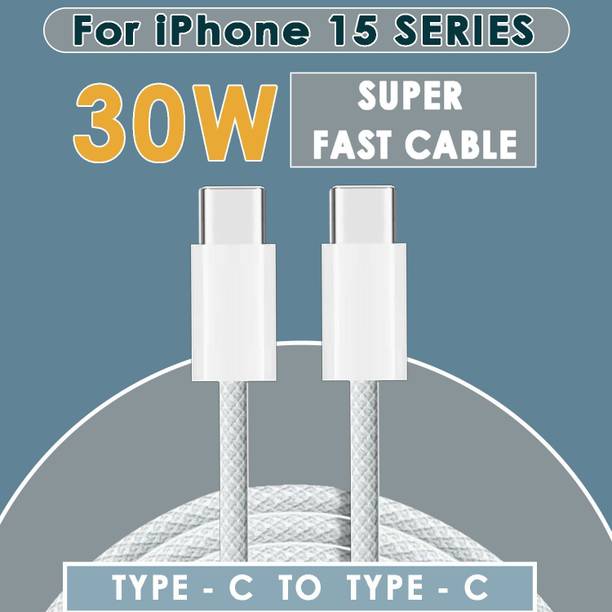 WAALZOX USB Type C Cable 3 A 1 m 30W Type - C To Type - C SuperFast Cable