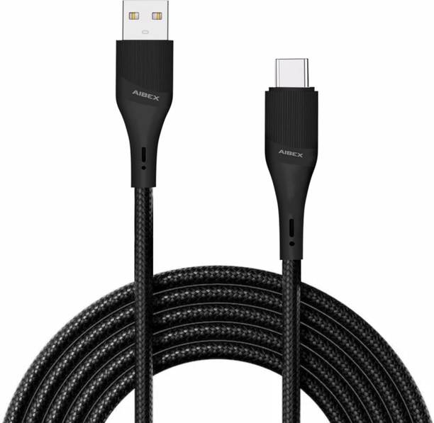 AIBEX USB Type C Cable 3.4 A 1 m 45W/3A Braided Fast Charging Cable Supports QC 2.0/3.0, High-Speed Transfer Cable