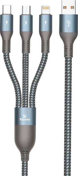 TP TROOPS USB Type C Cable 2 A 1.2 m 120W /Speed Fast Charging USB 3.0 Cable 4 Ft /6MM to 3-in-1 Long Charging Cord