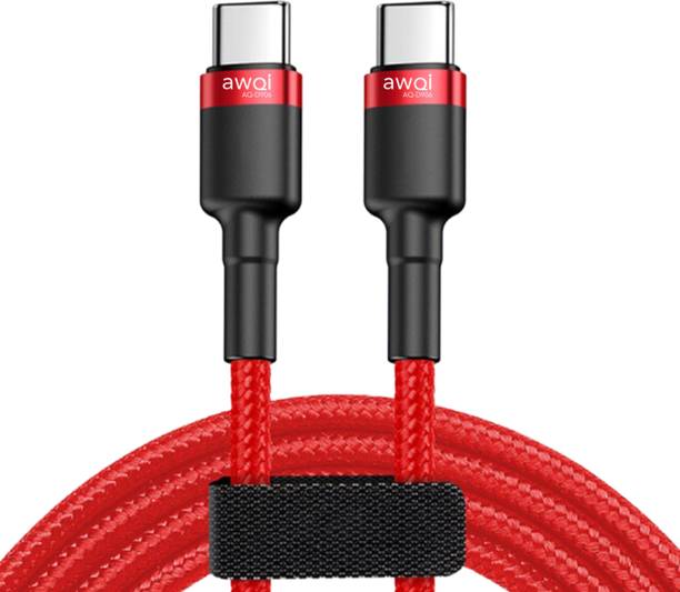 awQi USB Type C Cable 5 A 1.5 m PD 100W Nylon Braided With Copper Core, High Speed and Fast Charging AQ-D906