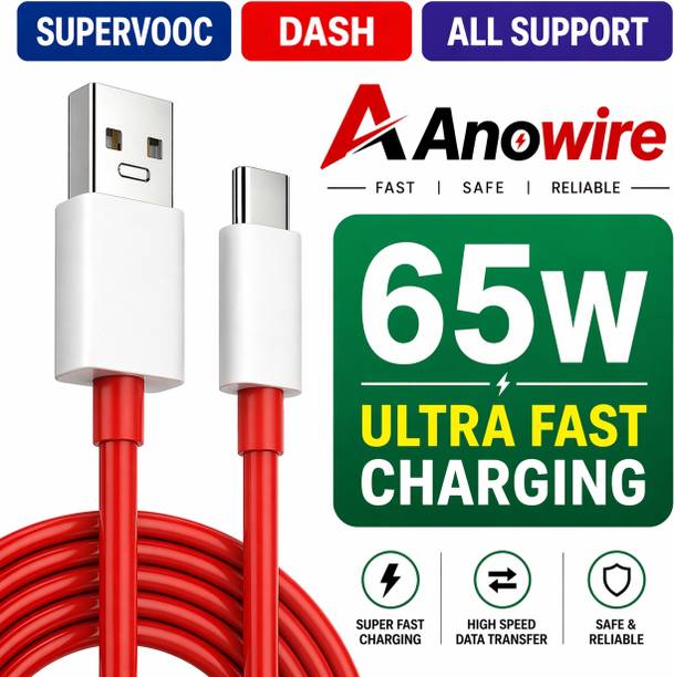 Anowire USB Type C Cable 10 A 1 m Oppo Vivo OnePlus Samsung Lava Redmi Poco Infinix Tecno