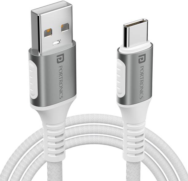 Portronics USB Type C Cable 3 A 1.5 m Konnect Y 3A 1.5m USB to Type C Cable for Type C Devices,4.5mm Braided
