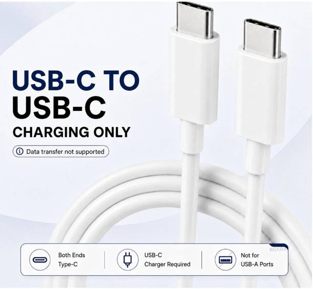 Vyntroincs USB Type C Cable 3 A 1 m Aluminum Foil Type C to Type C Super Fast Ch