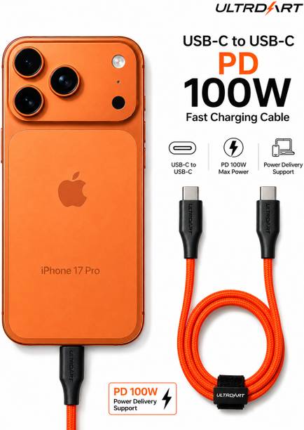 ULTRADART USB Type C Cable 10 A 1 m braided 100W Type C Cable Braided | Fast Charging & Data Transfer Cable for Laptop, MacBook, iPad, Samsung Galaxy, OnePlus, Nothing & Pixel (1m)