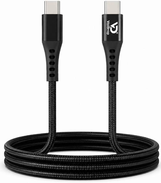 VoiDrop USB Type C Cable 1.2 m MATAL Premium Type-C to Type-C Braided Charging Cable | 120W Power Delivery Fast Charging | High-Speed Data Transfer | Durable Nylon Braided USB-C Cable |