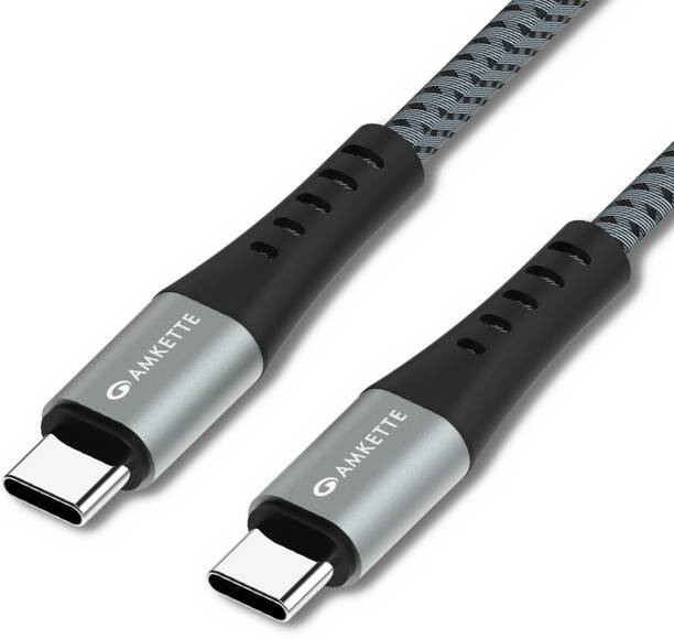 AMKETTE USB Type C Cable 5 A 2 m ChargePro 100W Fast Charging USB C to Type C Braided Cable