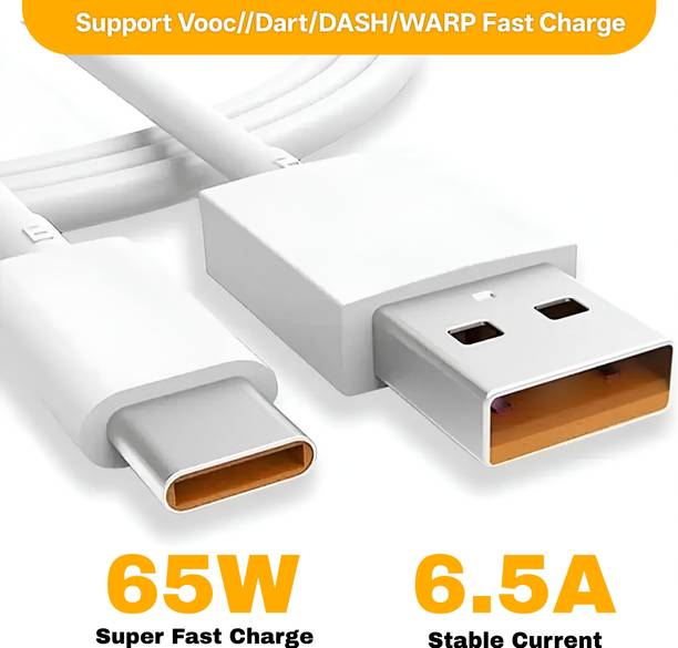Anymobile USB Type C Cable 2 A 1 m 65W_10V/6.5A VOOC/DART/WARP/DASH/SUPERVOOC/SUPERDART FAST CHARGER
