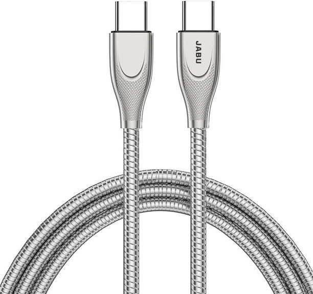 JABU USB Type C Cable 2 m Steel Mesh Unbreakable 60W / 3A Fast Charging 2m Steel Braided USB Type C to Type C Cable for Smartphones, Tablets, Laptops & other Type C devices, PD Technology, 480Mbps Data Sync, Quick Charge 3.0