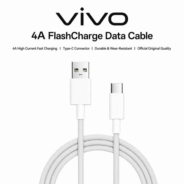vivo USB Type C Cable 4 A 1 m Supports 44W fast charging|Durable TPE material|Vivo Official Authentic Product 44w 4A FlashCharge data/ charging cable