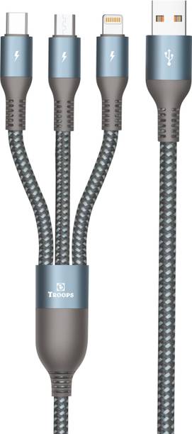 TP TROOPS USB Type C Cable 2 A 1.2 m 120W /Speed Fast Charging USB 3.0 Cable 4 Ft /6MM to 3-in-1 Long Charging Cord