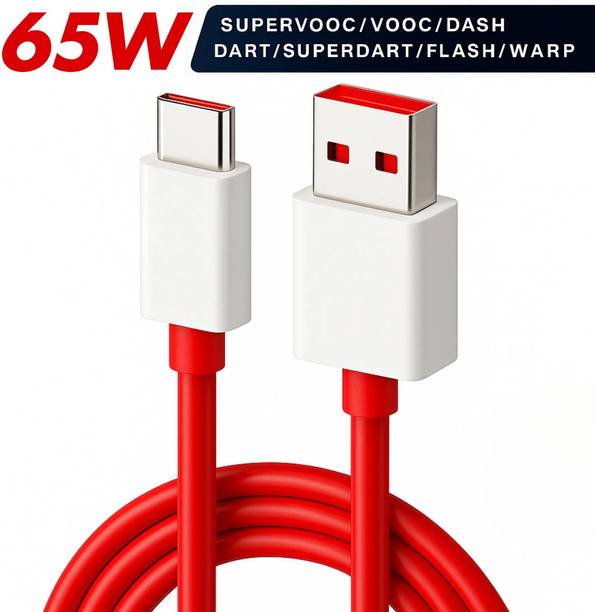 RoarX USB Type C Cable 6.5 A 1 m TPE ORIGINAL 65 WATT DASH WARP FAST CHARGING CABLE FOR SUPER VOOC, SUPER DART, FLASH, TURBO, WARP, DART USB to TYPE C