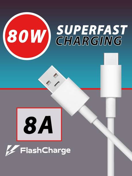 WAALZOX USB Type C Cable 8 A 1 m 80W Super Fast Flash Charging Type-C Data Cable