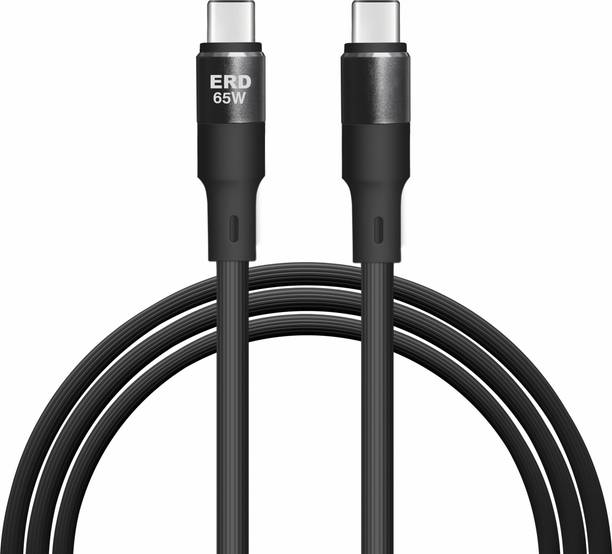 ERD USB Type C Cable 1 m UC-120 USB Type C to C Metal Data Cable, 65W Super Fast PD Charging, Durable, High Strength with 5mm OD cable