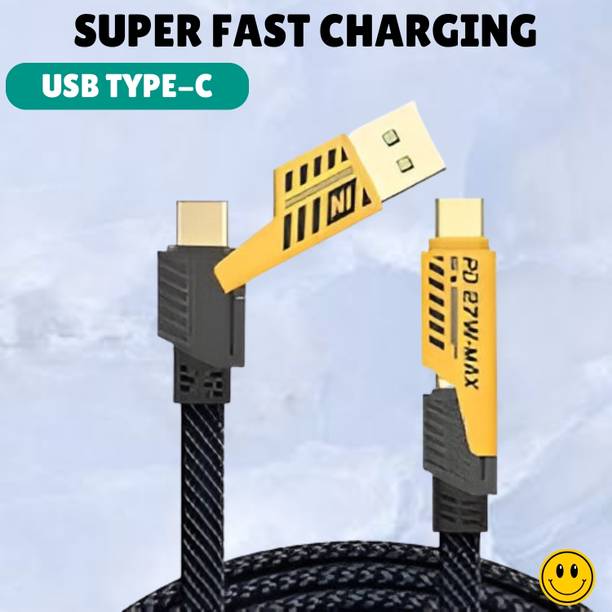 Clairbell USB Type C Cable 1 m 4 in 1 Multi Function Fast Charging Cable with Lightning/Type C For MobileR391