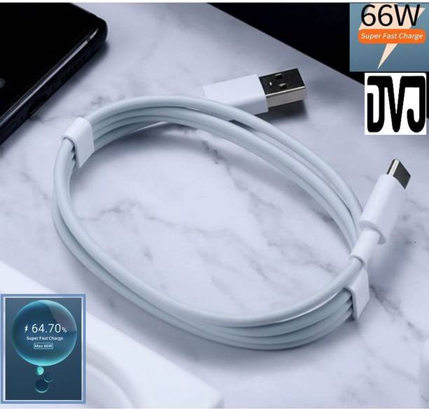 DVJ USB Type C Cable 2 A 1 m 66W FLASH CHARGE DATA CABLE FOR Vivo X80 Pro / X70 Pro / X70 / X60 Pro / X60 5G