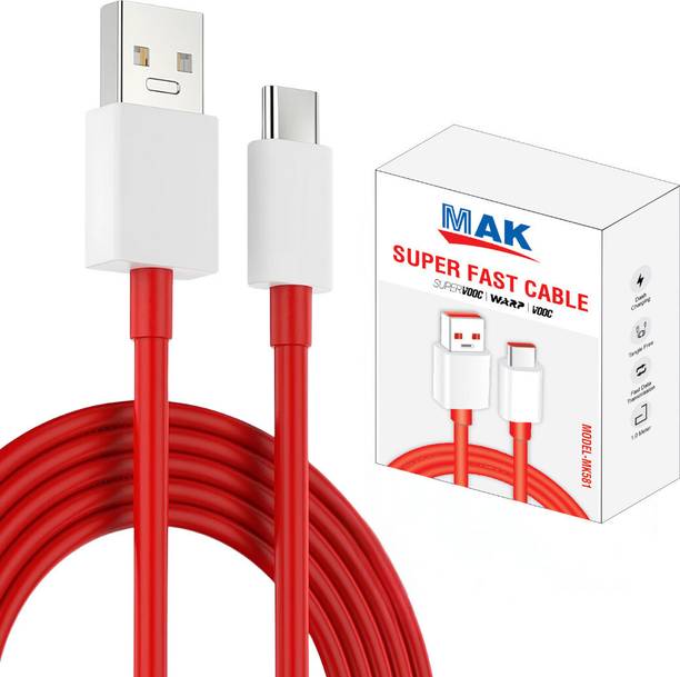 MAK USB Type C Cable 6 A 1 m Copper Braiding USB Type C Cable 1 m 8A Silver Wrap 100% Pure Copper 120W-20W/6A VOOC/WARP/DASH/SUPERVOOC/SUPERDART Charging Support