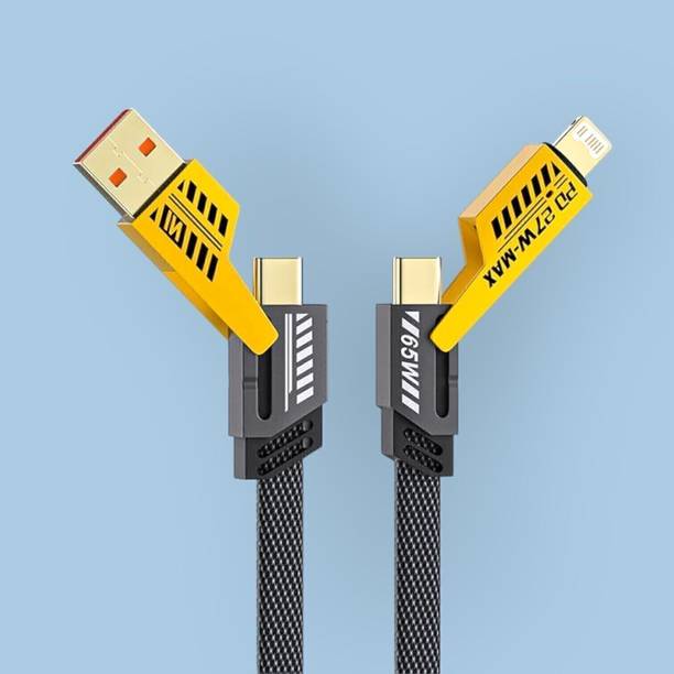 ULTRADART USB Type C Cable 6 A 1 m New-Braided 4 in 1 65W PD/Quick Charging Cable Compatible for i-phone & Android with MFI Certified DC148