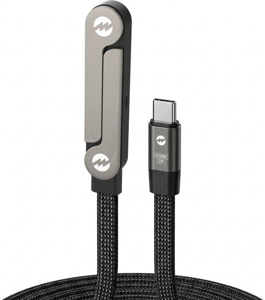AMKETTE USB Type C Cable 5 A 1.5 m Flow Dock 100W Fast Charging Braided Cable with 360° Rotating L Shape Connector