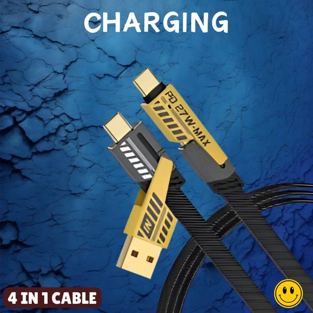 Clairbell USB Type C Cable 1 m 4 in 1 Multi Function Fast Charging Cable with Lightning/Type C For MobileR454