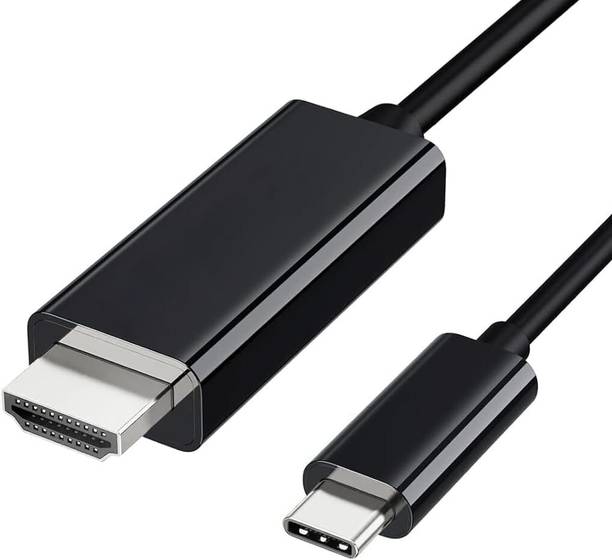 RuhZa USB Type C Cable 3 A 2 m Aluminum Foil USB Type C to HDMI Cable for Home Office, [Thunderbolt 3/4 Compatible