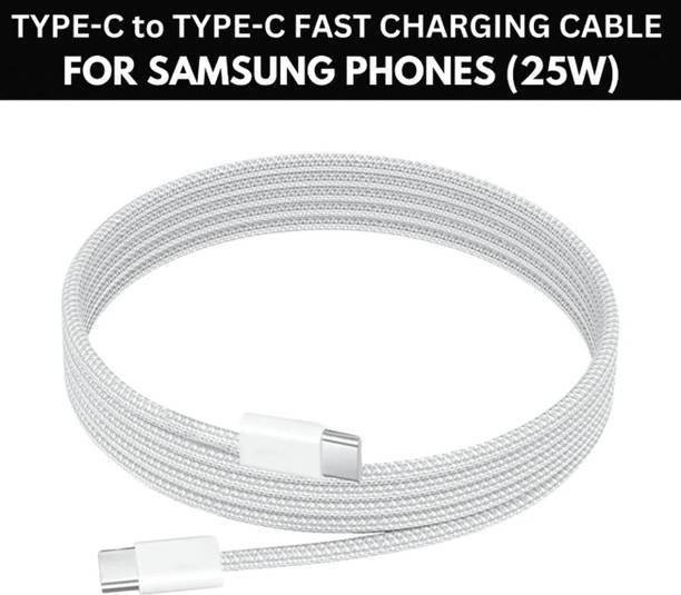 Good One USB Type C Cable 6 A 1 m Nylon Braided Braided 25 watt c to c cable Fast Charging for Samsung M34 5G A54 A23 S23 F34 S22 F54 A14 F14 F23 Original type c to c cable