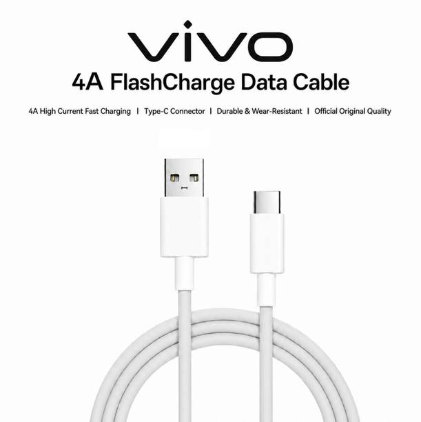 vivo USB Type C Cable 4 A 1 m Supports 44W fast charging|Durable TPE material|Vivo Official Authentic Product 4A FlashCharge charging/ data cable