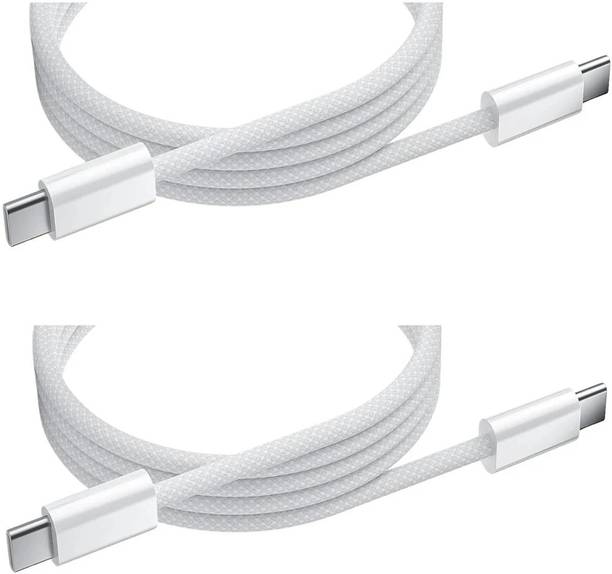 Relix USB Type C Cable 3 A 1 m Pack of 2 original iPhone usb c to c cable | MFI certified |60w fast charging Type C to Type C braided Data cable.