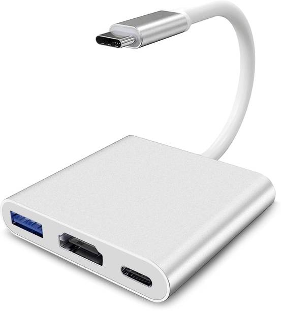 RuhZa USB Type C Cable 2 A 0.5 m Metal Type C HDMI Hub,USB C to HDMI+USB 3.0+Type C Female,Type C to HDMI 3 in 1 Adapter