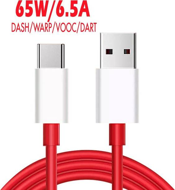WAALZOX USB Type C Cable 6.5 A 1 m 65W/6.5A SUPER FAST CHARGING FOR DASH, WARP, VOOC, DART, FLASH, TURBO,