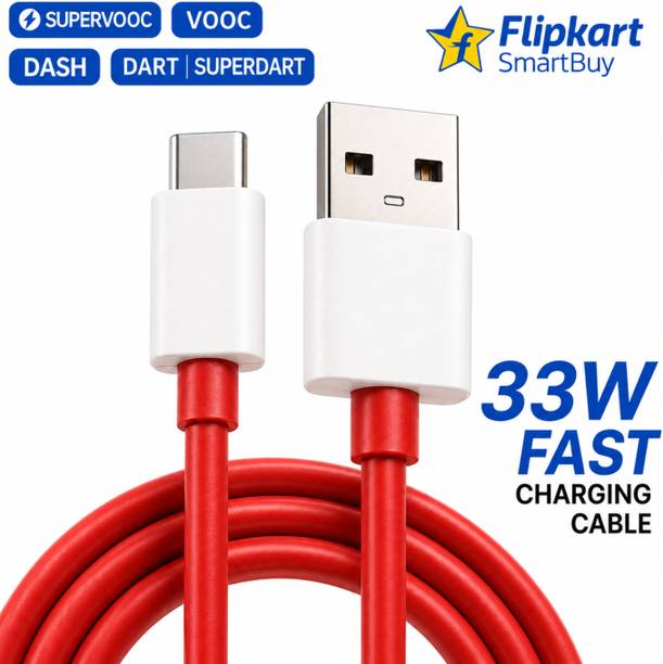Flipkart SmartBuy USB Type C Cable 3 A 1 m PVC 33W Supervooc Charger Data Cable | 33W Charging Cable Type C 33W Data Cable OnePlus Oppo