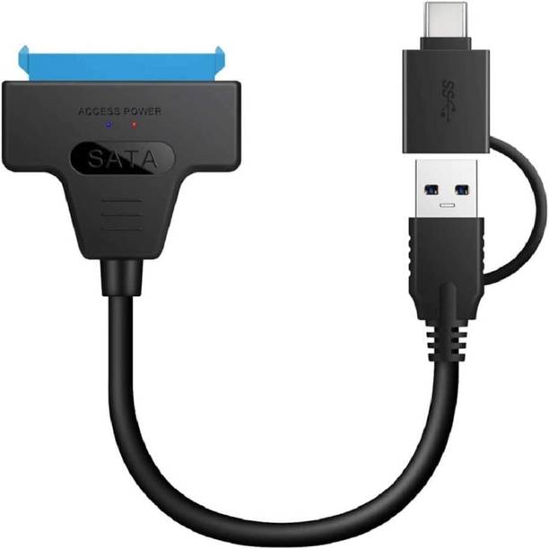 VOOCME USB Type C Cable 0.5 m USB 3.0 to SATA III Hard Drive Adapter Cable Hard Drive Cable, 2 in 1 USB 3.0 Type-C to 22Pin SATA Adapter 2.5inch