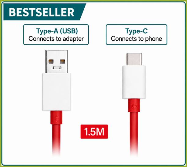 OnePlus USB Type C Cable 10 A 1.5 m Copper Original 100W Type-C Charging Cable USB-A to C Fast Data Cable 1.5M