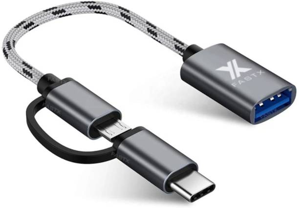 FASTX USB Type C Cable 2 A 0.17 m 2 in 1 OTG Adapter Cable Micro USB +USB C to USB 2.0 Female Connector OTG Cable
