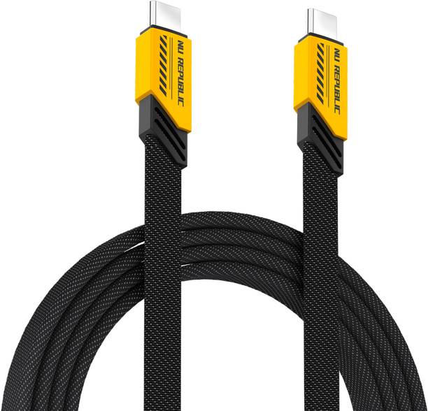 Nu Republic USB Type C Cable 1.2 m Blaze Fusion 120W Type-C to Type-C Carbon Fibre Texture Fast Charge Braided