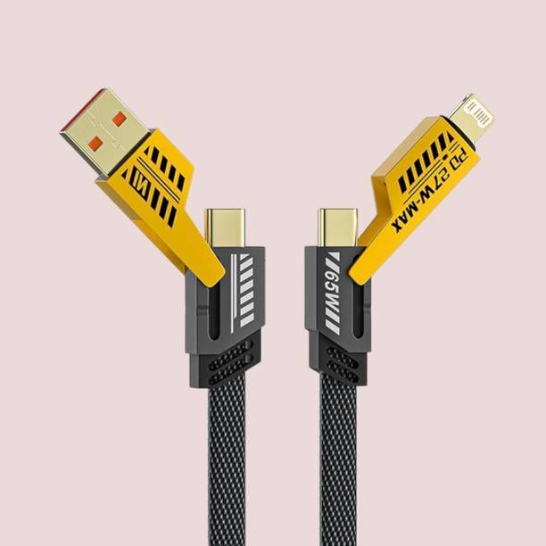 ULTRADART USB Type C Cable 6.5 A 1 m Braided 4 in 1 65W Fast Charging Cable Compatible for-iPhone & Android with MFI Certified (1 Meter)