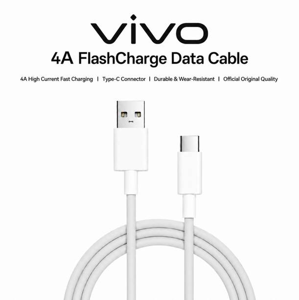 vivo USB Type C Cable 4 A 1 m Supports 44W fast charging|Durable TPE material|Vivo Official Authentic Product 4A FlashCharge data/ charging/ Sync cable