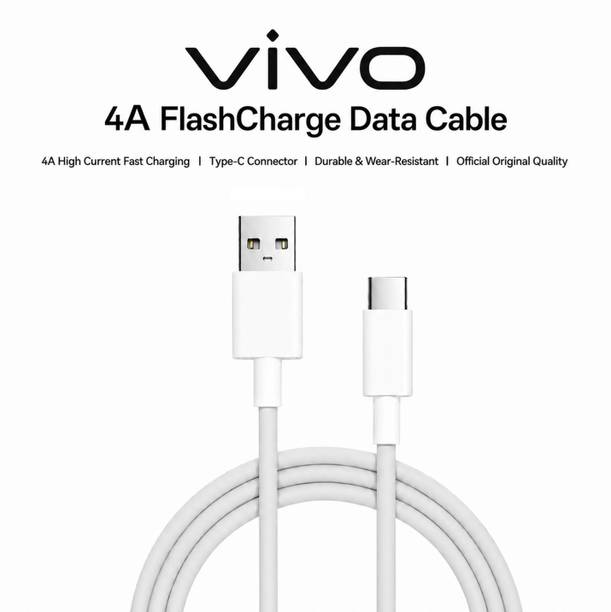 vivo USB Type C Cable 4 A 1 m Supports 44W fast charging|Durable TPE material|Vivo Official Authentic Product 4A FlashCharge data/ charging cable