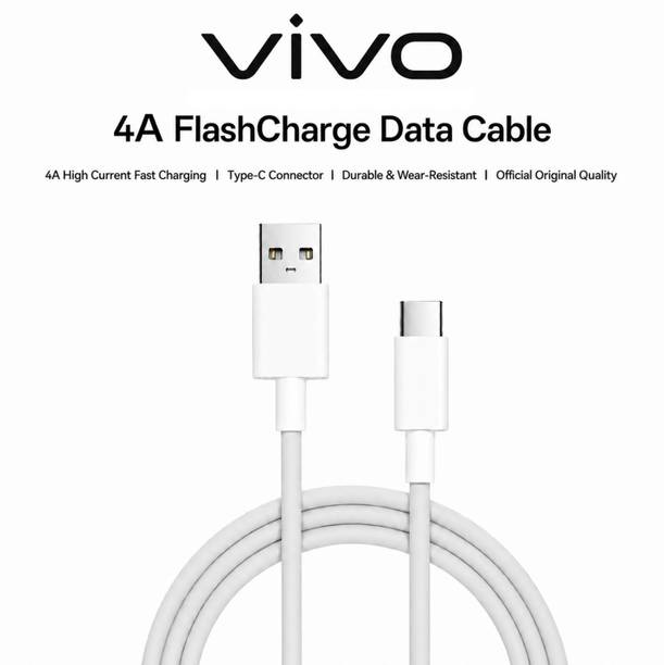 vivo USB Type C Cable 4 A 1 m Supports 44W fast charging|Durable TPE material|Vivo Official Authentic Product 4A FlashCharge 44w charging/ data cable