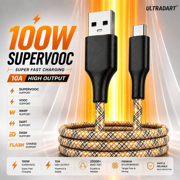 ULTRADART USB Type C Cable 10 A 1 m OEM 100W Type C Charging Cable 10A Braided Fast Charger Cable for Android Mobile Phones with SuperVOOC Support