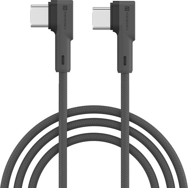 Portronics USB Type C Cable 3 A 1.2 m Konnect L 60W PD Fast Charging