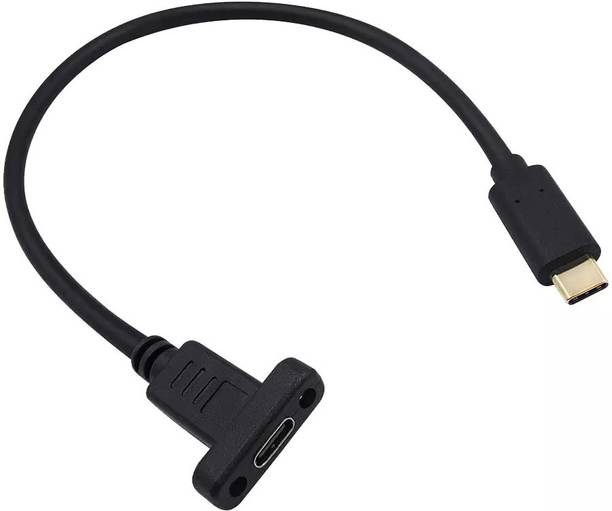 PAC USB Type C Cable 0.3 m PVC Type-C Male to Female Panel Mount Cable 30cm
