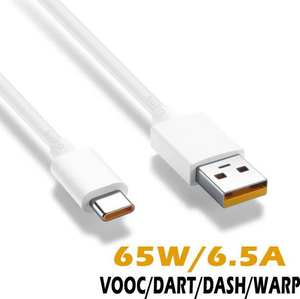WAALZOX USB Type C Cable 6.5 A 1.03 m 30W_65W/6.5A SUPER FAST CHARGING CABLE VOOC, DART, DASH, WARP, TURBO, FLASH,