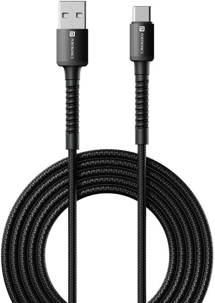 Portronics USB Type C Cable 3 A 2 m Konnect X Nylon Braided Fast Charging and Data Sync