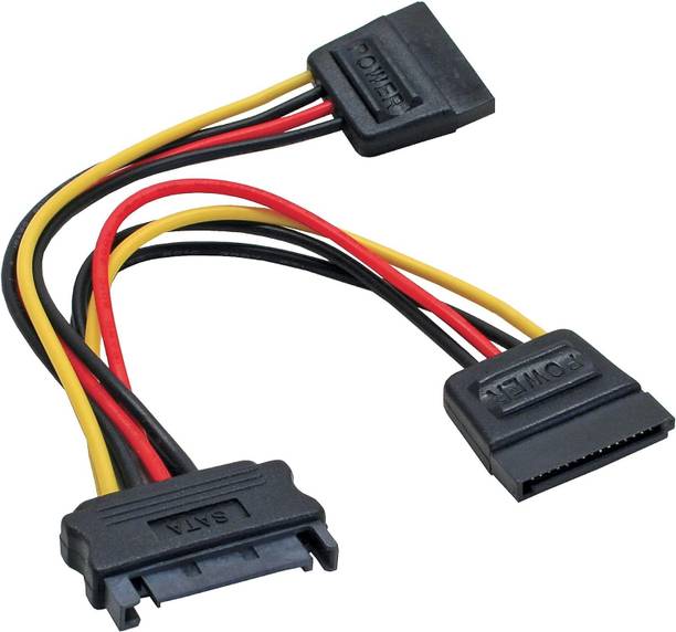 JDS PREMIUM VGA Cable 0.5 m 8 inch SATA Power to Dual SATA Power Y Cable Adapter for Internal Hard Disk Drive, HDD, SSD & DVD Writer