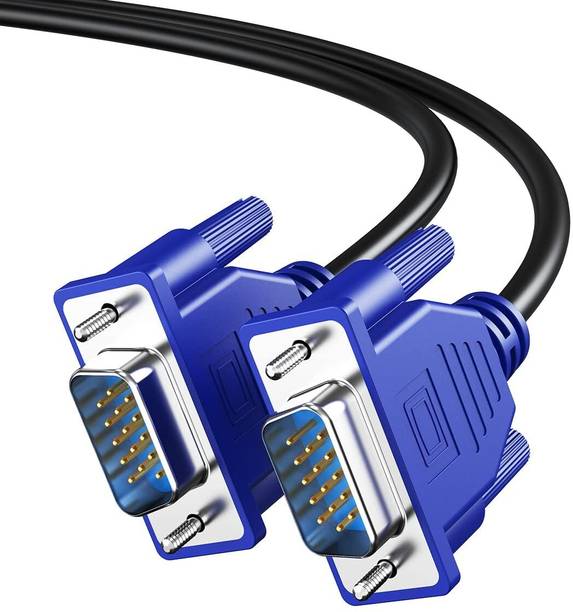 VOOCME VGA Cable 2 A 1.8 m NA Vga To Vga Cable 1.5 M Support Pc, Monitor, Lcd, Led, Plasma, Projector, Tft