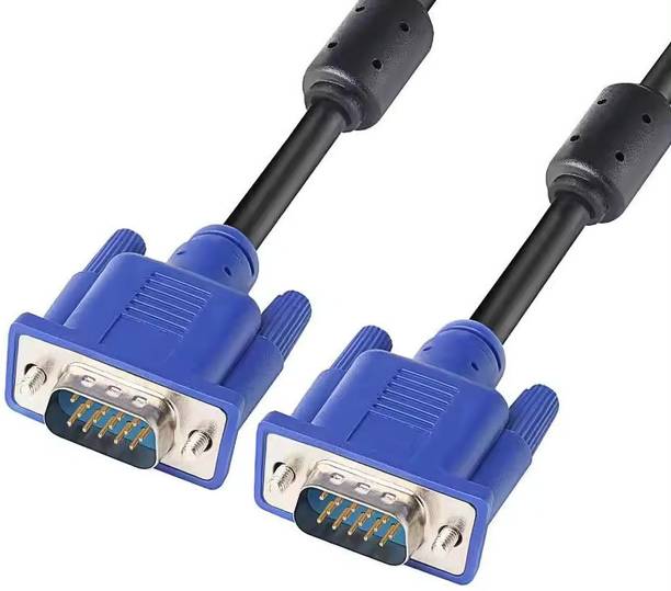 CV STUFF VGA Cable 1.5 m High Quality VGA Cable | Male to Male VGA Cable 1.5 Meter, Support PC/Monitor/LCD/LED, Plasma, Projector, TFT - (1.5 Meter, Black)