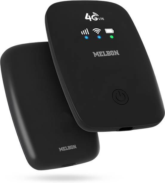 Melbon 4G LTE Portable WiFi Dongle. | 150Mbps Download Speed & 2100mAh Battery Router 150 Mbps Data Card ,Calls not Supported