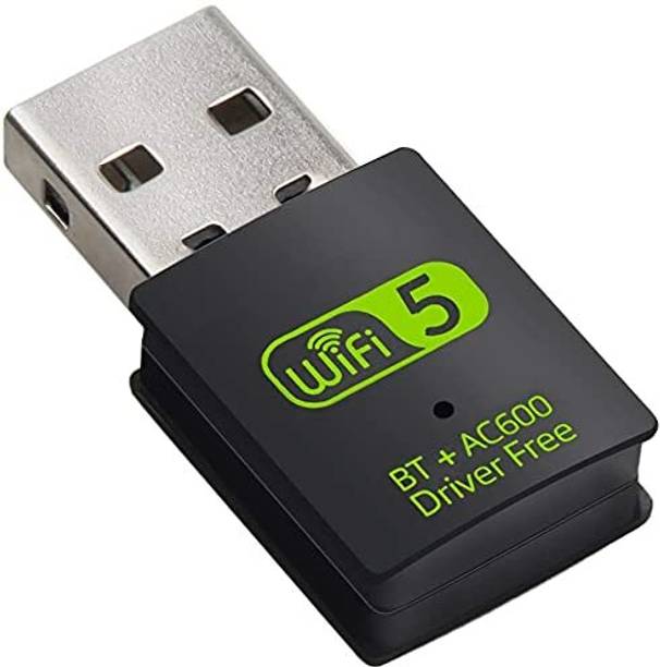 ROCKTECH USB Bluetooth WiFi Adapter 600mbps 2.4/5Ghz 2 in One WiFi and BT 300 Mbps Data Card ,Calls not Supported