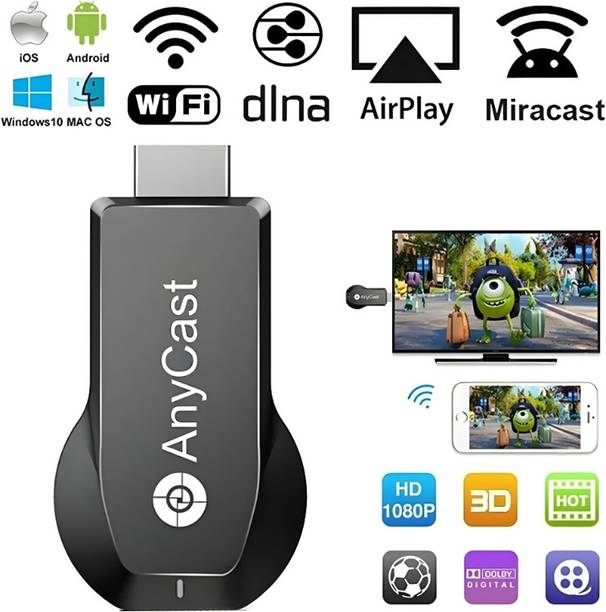 MVC ENTERPRISE Anycast Wireless WiFi 1080P HDMI Display TV Dongle Receiver Black 14.4 Mbps Data Card ,Calls not Supported