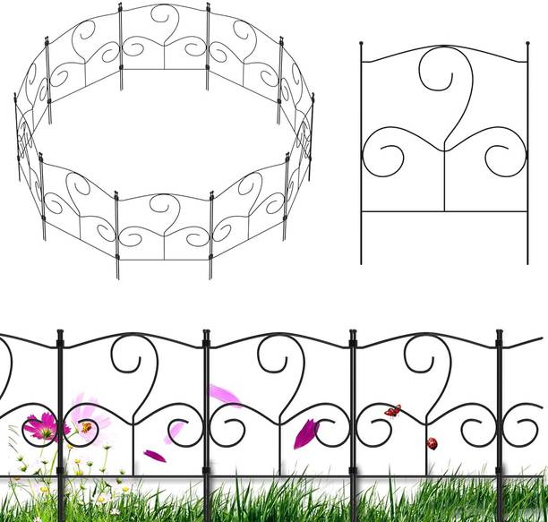 HASTHIP Garden Fence Borders Metal Flower Bed Fencing 0.165 m Fence Picket